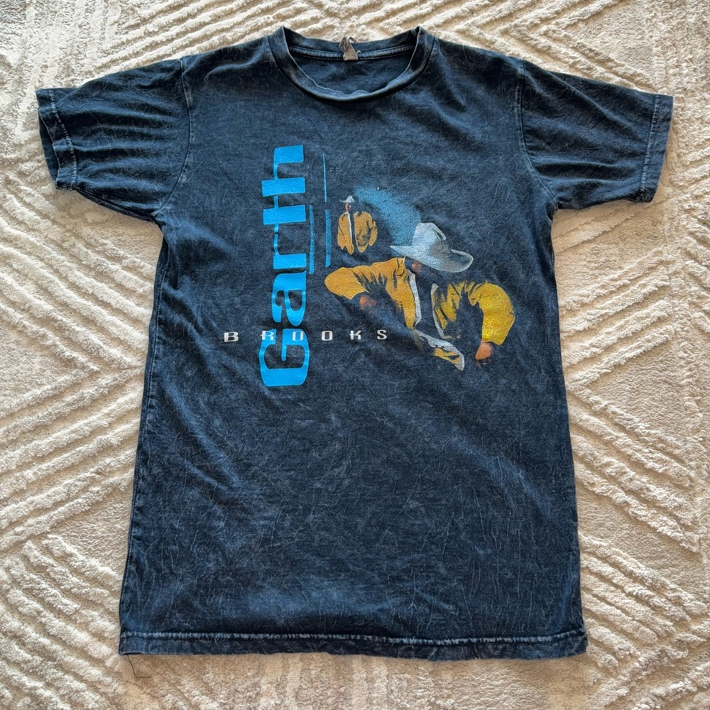 Acid Washed Garth Brooks Graphic Tee